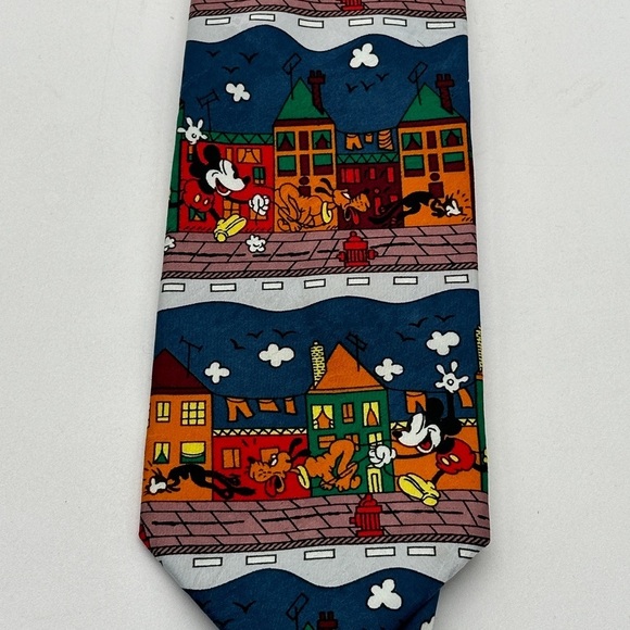Balancine Tie Works Disney Mickey & Co. Neck Tie - Mickey Mouse Walking Pluto - Picture 1 of 5